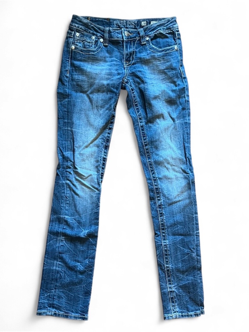 Miss Me Blue Slim Low-Rise Jeans